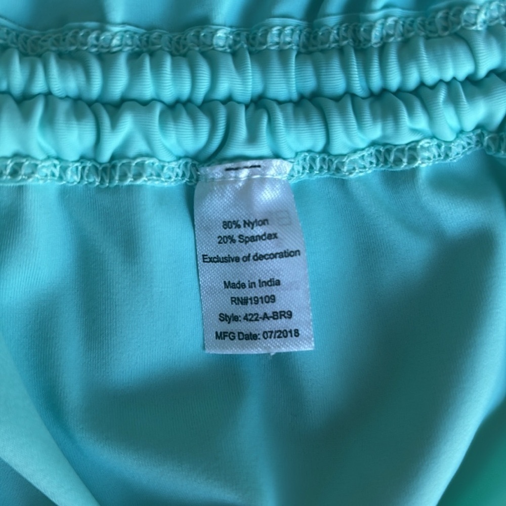 Cabana Life Embroidered Aqua Essentials Rash Guard in Aqua Size Large EUC - Picture 10 of 11